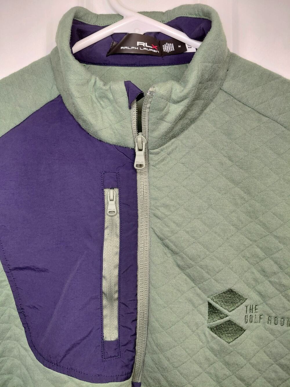 Polo Ralph Lauren RLX Quilted Golf Half-Zip Pullover Jacket Green Men's Medium